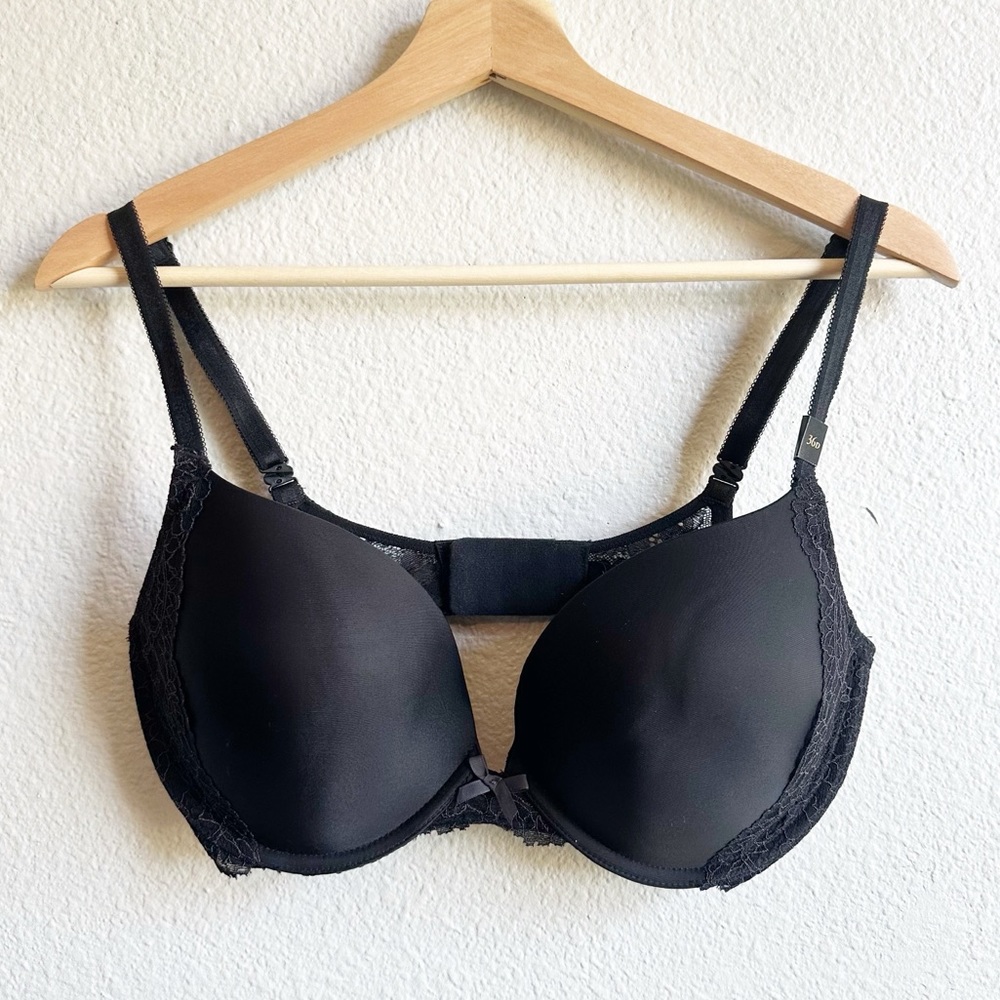 NWT Victoria’s Secret Dream Angels Push Up Black Lace Padded Bra Womens Size 36D